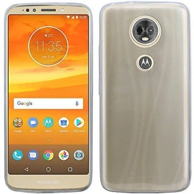 Abbildung von cofi1453 Silikon Hülle Tasche Case Zubehör kompatibel mit Motorola Moto E5 Plus Gummi Bumper Schale Schutzhülle in Transparent