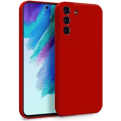Abbildung von MyGadget Hülle für Samsung Galaxy S21 FE Zweilagige Handyhülle mit Kameraschutz Cover Innenfutter &amp; Silikon außen Rot