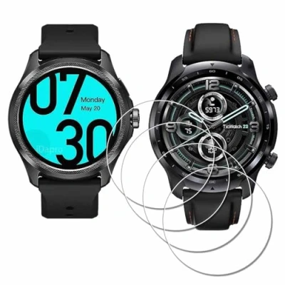 Abbildung von iDaPro Displayschutz schutzfolie für TicWatch Pro 3 Ultra/TicWatch Pro3 Smartwatch [4 Stück] Screen Protector Folie 9H Härte Gehärtetes Glas Einfache Installation