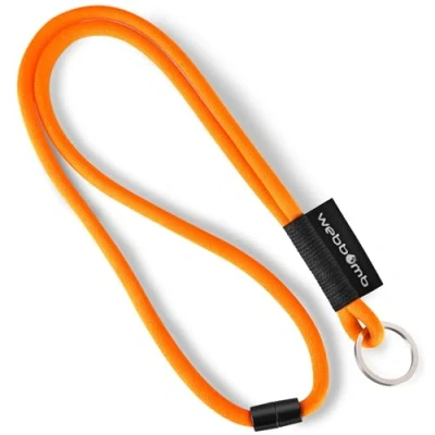 Abbildung von webbomb® Tubular Lanyard zweifarbiges Schlüsselband rund weich und lang mit Sicherheitsverschluss Schlüsselring als Schlüsselanhänger Key Chain für Ausweis Handy Schlüssel (orange)