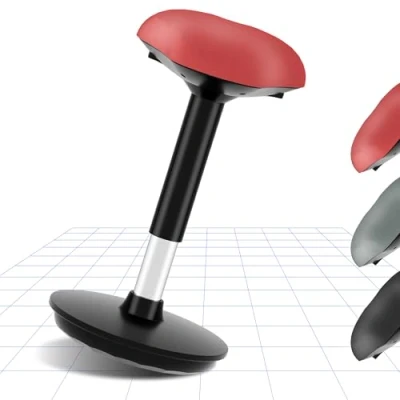 Abbildung von FLEXISPOT Wobble Hocker Stay Active Exercise Office Chair encourage Movement Height Adjustable Seat for comfortable working/standing desk perching stool RED