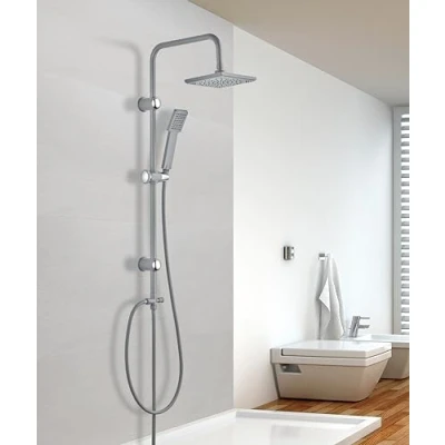 Abbildung von VEREG Duschsäule/Duschpaneel &quot;Fine shower Nakia&quot; in matt hellgrau inklusive Kopf und Handbrause