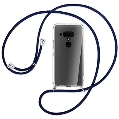 Abbildung von mtb more energy® Handykette kompatibel mit HTC U12 Plus, U12+ (6.0&#039;&#039;) dunkelblau Smartphone Hülle zum Umhängen Anti Shock Full TPU Case