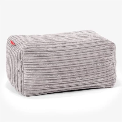 Abbildung von Lounge Pug, Fußhocker Pouf, Cord Silber