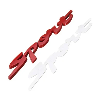 Abbildung von C Funn 3D Chrome Sport Logo Emblem Abzeichen Metall Aufkleber Rot/Silber/Schwarz für Autorennen Rot