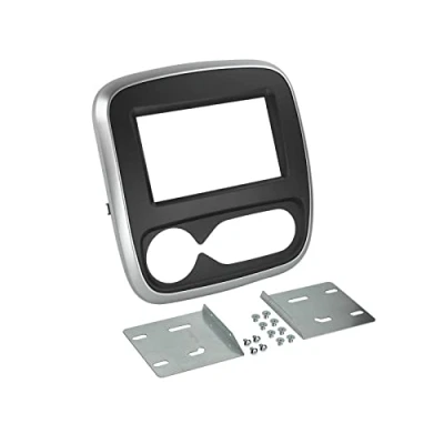 Abbildung von ACV Einbaurahmen Set für Doppel DIN Autoradio in Opel Vivaro (ab 2014), Renault Trafic Klima (Silber)