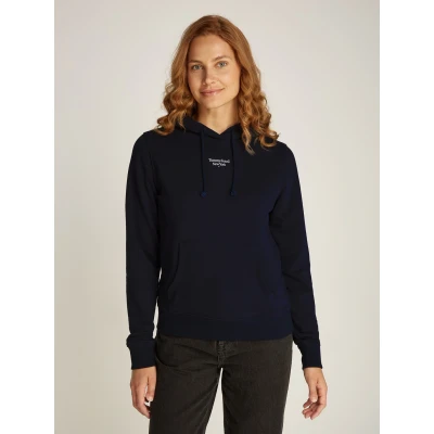 Abbildung von Tommy Jeans Essential LOGO Hoodie Sweatshirt, Damen, Größe: Medium, Dark night navy