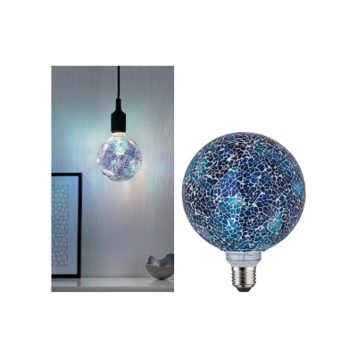 Abbildung von Paulmann 28750 LED Lampe Miracle Mosaic Edition Globe E27 230V 470lm 5W 2700K Blau dimmbar Lampen Leuchtmittel