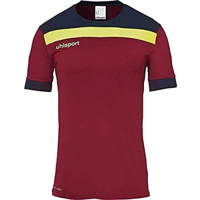 Abbildung von uhlsport Tshirt print für Kinder, Größe: 152, Bordeaux/marine/fluo gelb