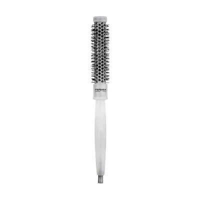 Abbildung von Termix C·Ramic thermische Rundhaarbürste. Keramik Technologie, die dem Haar zusätzlichen Glanz verleiht und Frizz verhindert. Farbe: Transparent. Durchmesser: 17 cm, 17/27 mm