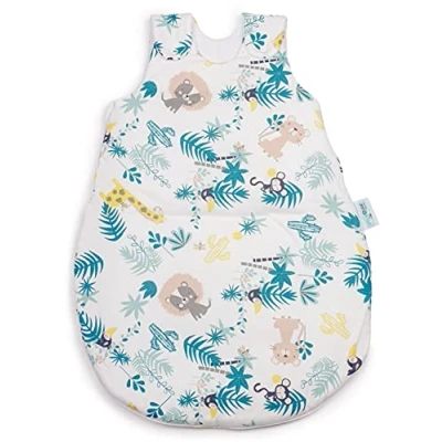 Abbildung von pic Bear Premium Babyschlafsack aus Jersey Baumwolle Atmungsaktiv, Mitwachsend und für Ganzjahres Nutzung mit verstellbaren Größen 50/56 Jungle