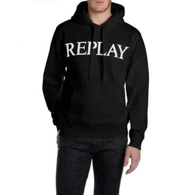 Abbildung von Replay Herren Basic Kapuzenpullover, 098 Black, XL