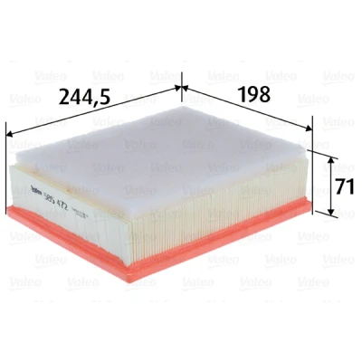 Abbildung von VALEO 585472 Luftfilter 71 198 245 Filtereinsatz LAND ROVER: Defender SUV, SUV Cabrio, Pickup