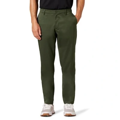 Abbildung von Amazon Essentials Herren Stretch Golfhose mit sportlicher Passform (erhältlich in Big &amp; Tall), Dunkles Olivgrün, 28W / 29L