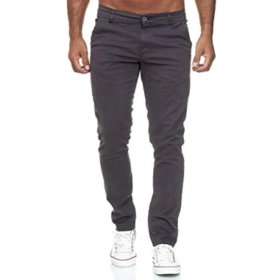 Abbildung von Elara Herren Chino Hose Slim Fit Stretch Chunkyrayan MEL009 Anthrazit 33/30