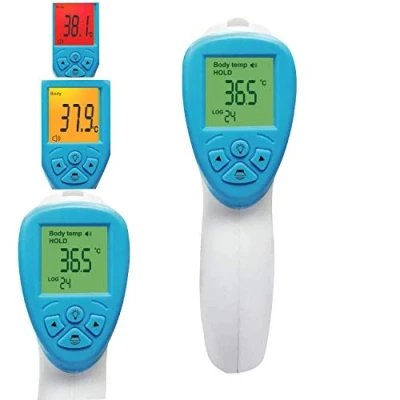 Abbildung von Deltasat Fieberthermometer kontaktlos x001 I Infrarot Thermometer mit 3 farbigem LCD Display Fieberalarm &amp; 2s Sofortmessung Stirnthermometer für Babys Kinder Erwachsene Fiebermessgerät