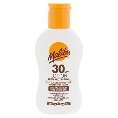 Abbildung von Malibu Hoher Schutz, wasserbeständig, Vitamin angereichert, LSF 30, Sonnencreen Lotion, 100 ml