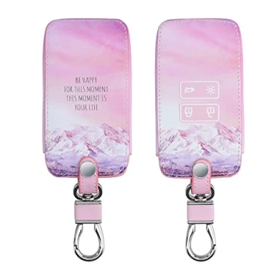 Abbildung von kwmobile Autoschlüssel Hülle kompatibel mit Renault 4 Tasten Smartkey (nur Keyless Go) Kunstleder Schutzhülle Schlüsselhülle Cover