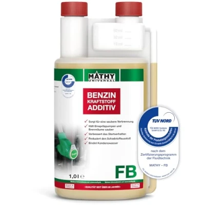Abbildung von MATHY FB Benzin Pflege Kraftstoffadditiv, 1,0 l Additiv pflegt &amp; reinigt das Motor Kraftstoffsystem Zusatz