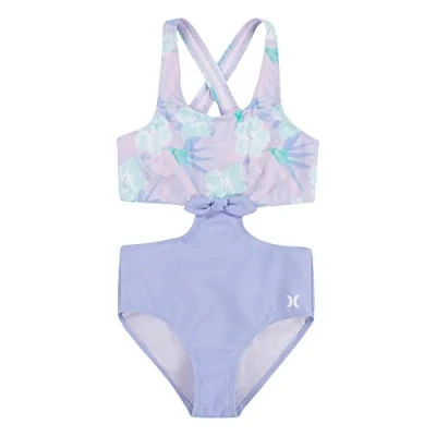 Abbildung von Hurley Mädchen Hrlg Tie Front Monokini Einteiliger Badeanzug, Light Orchid, 13 años