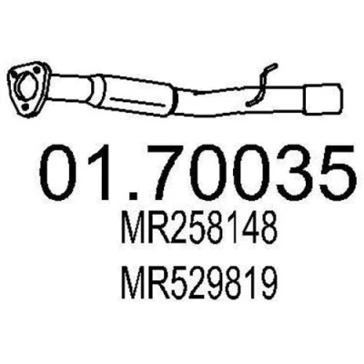 Abbildung von MTS 01.70035 Abgasrohr 920 hinten für Endschalldämpfer