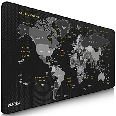 Abbildung von Sidorenko Gaming Mauspad XXL Schwarz Großes Mousepad 900x400 mm rutschfeste Schreibtischunterlage für und Büro Fransenfreie Ränder Präzises langlebiges maxlvl Large Mouse pad