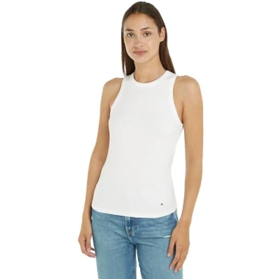 Abbildung von Tommy Hilfiger SLIM TANK Top, Damen, Größe: Large, Ecru