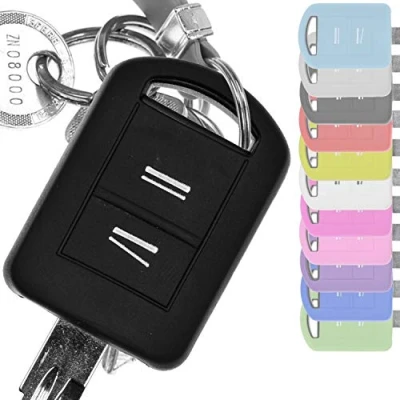Abbildung von mt key Schlüsseltasche Autoschlüssel Softcase Silikon Schutzhülle Schwarz, für Opel Combo C Corsa Meriva A Tigra TwinTop