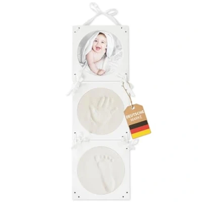 Abbildung von Bieco Baby Abdruckset Bilderrahmen 3D Gipsabdruck Hand und Fuß Handabdruck Gips Set Fussabdruck Fuss Abdruck