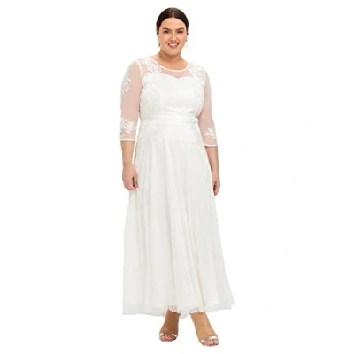 Abbildung von Sheego Cocktailkleid/festliches Kleid, Damen, Größe: 44, Offwhite