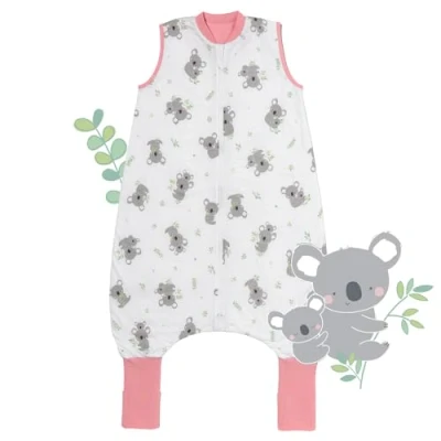 Abbildung von schlummersack Schlafsack mit Füßen Sommer 1 Tog 90 cm dünn Koala Kinder Beinen und verlängerten Bündchen für eine Körpergröße 100cm