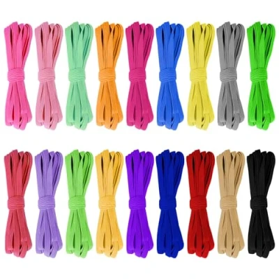 Abbildung von Zeuwets 18 Farben Bunt Gummiband 6mm Zum Nähen Flache Gummibänder Gummilitze Elastisches Buntes für Nähzubehör DIY Handwerk Kleidung