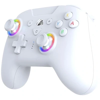 Abbildung von Subsonic Wireless Controller für Switch und Oled Bluetooth drahtloser mit LED, Vibration 6 Achsen Gyro Weiß