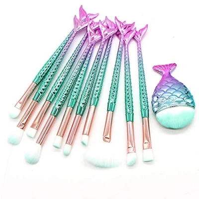 Abbildung von Make Up Pinsel Set Lidschatten Augenpinsel Applikatoren Professionelle Schminkpinsel füR Foundation, Pudercreme, Rouge, Lidschatten, Augenbrauen, Eyeliner, 11 StüCk