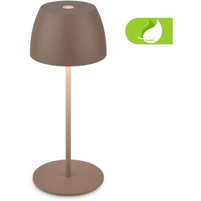 Abbildung von BRILONER Mini LED Tischlampe kabellos IP44 mit Touch, stufenlos dimmbar, Akku &amp; Lichtquelle tauschbar, Nachttischlampe, Dekolampe, Lampe, Tischleuchte, 8x20 cm (DxH), Umbrasand