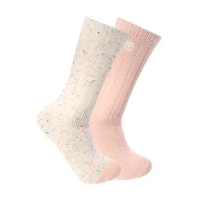 Abbildung von Timberland Damen Boot Socks Stiefelsocken, Elfenbeinfarben gesprenkelt (2er Pack), Large