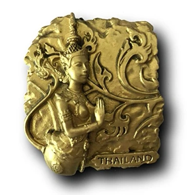 Abbildung von 3D Thailand Kühlschrankmagnet Gold Buddha Tourist Souvenirs Harz Handwerk Kühlschrank Magnet Home &amp; Kitchen Dekoration aus China