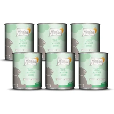Abbildung von MjAMjAM Premium Nassfutter für Katzen Insekt mit saftigem Hühnchen, 6er Pack (6 x 800 g), getreidefrei Insektenprotein