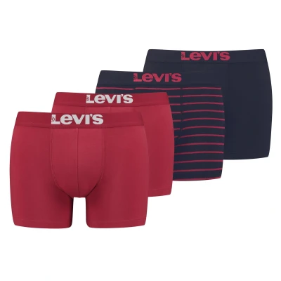 Abbildung von Levi&#039;s MEN Solid Basic Vintage 4 PACK Boxerbriefs, Herren, Größe: XL, Red/black
