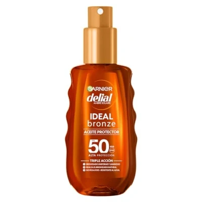 Abbildung von Delial Garnier Bronze Pflegeöl LSF 50, für eine gleichmäßige und strahlende Bräunung, 150 ml