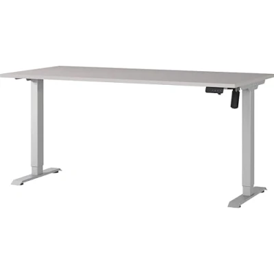 Abbildung von Germania Schreibtisch 8024 643, in Kaschmir/Silber, elektr. höhenverstellbar, 160 x 119 80 cm (BxHxT)