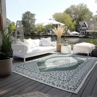 Abbildung von ELLE DECORATION Teppich &quot;Merge, In und Outdoor&quot;, rechteckig, Flachgewebe, &amp; Outdoor, Modern, Wendeteppich, Balkon, Wohnzimmer