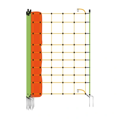 Abbildung von Gallagher Wolfnet Doppelstift orange 120cmx50m, plus/min. System,