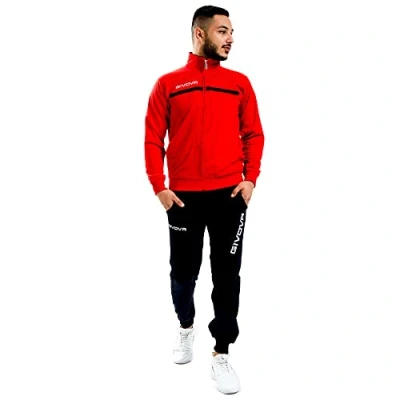 Abbildung von Givova, anzug givova eins full zip, rot/schwarz, L
