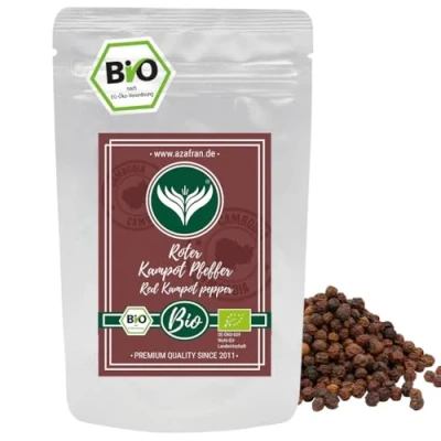 Abbildung von Azafran BIO Roter Kampot Pfeffer (Pfefferkörner ganz) Gourmetpfeffer 100g
