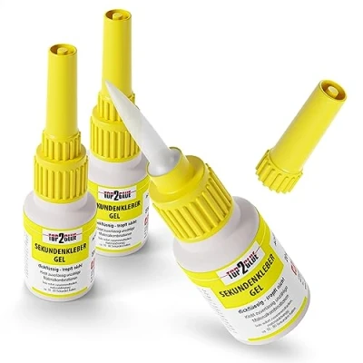 Abbildung von Sekundenkleber Gel 20 g extra starker &amp; flexibler Superkleber, günstiges stoß wasserresistentes wasserfest, hitzebeständig, schnell trocknend(3) von Top2Glue
