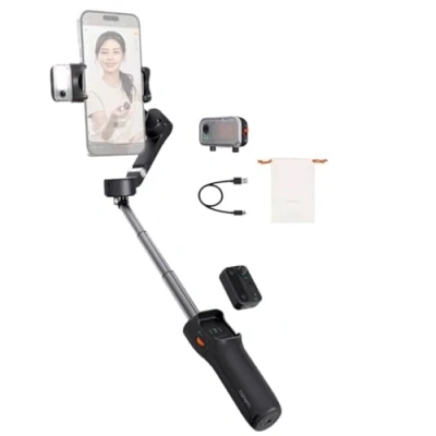 Abbildung von hohem Gimbal Smartphone iSteady V3,3 Achsen Stabilisator,Magnetischer AI Tracker Fülllicht,Abnehmbarer Controller,Built in Extended Pole &amp; Tripod,Foldable für Live Streaming Vlog