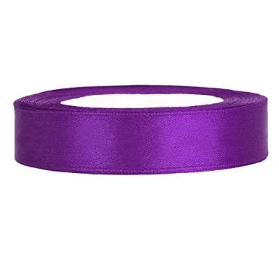 Abbildung von SATINBAND 25m x 12mm HOCHZEIT DEKOBAND Geschenkband Antennenband Schleifenband, Farbe:Purpurowy