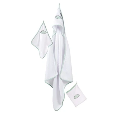 Abbildung von roba® Neugeborenen Geschenkset Frottee 3 teilig Kapuzenhandtuch, Handtuch &amp; Waschlappen