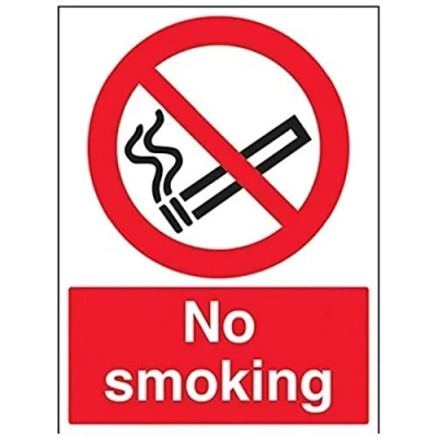 Abbildung von vsafety 57034bc s &quot;No Smoking&quot; Verbot Zeichen, selbstklebend, Porträt, 300 mm x 400 mm, schwarz/rot